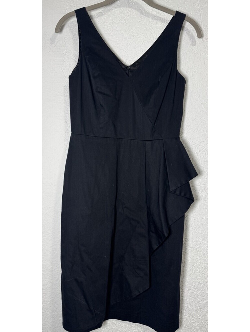 WHBM White House Black Market Dress black sleeveless ruffle stretch Size 0